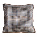 Art-deco luxusní sametový polštář Brilon s geometrickým vzorem v hnědém odstínu 38cm