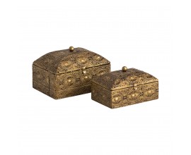 Sada dvou šperkovnic Oriente 18cm vintage zlatá
