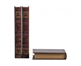 Dekorativní sada tří knih Kolonial 21cm hnědá béžová
