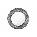 Industriální luxusní nástěnné zrcadlo Riverstone v kulatém rámu šedé barvy 80cm