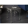 Art-deco příruční stolek Liquid Line stříbrný 44cm