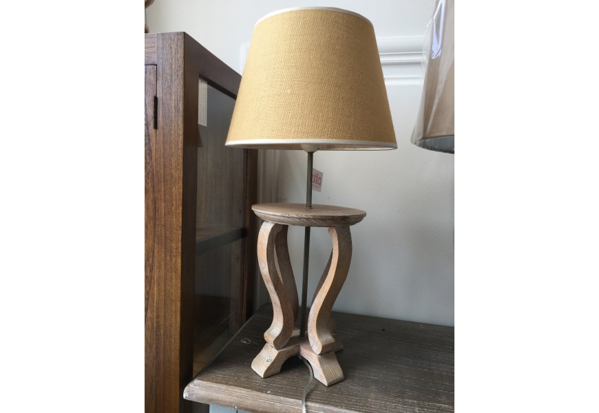 Stylová dřevěná noční lampa Pedestal 44cm s stínítkem