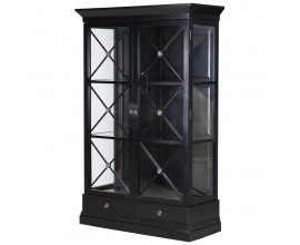 Art-deco luxusní vitrína Pinesdale v černé barvě 209cm