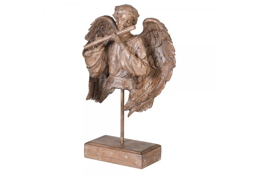 Jedinečná soška Anděl z pryskyřice v hnědém odstínu 42cm