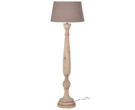 Klasická elegantní stojací lampa Donna ze dřeva se stínítkem béžové barvy 160cm