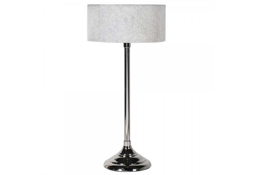 Moderní stolní lampa Norma s kovovou konstrukcí a šedým stínidlem 68cm