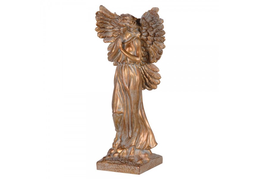 Luxusní dekorace Praying Angel z pryskyřice ve zlaté barvě 42cm