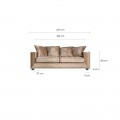 Art-deco luxusní sedačka Tergo v zlatohnědým odstínu 227cm
