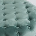 Chesterfield kulatý taburet Todi v zelenomodrá sametovém potahu 80cm