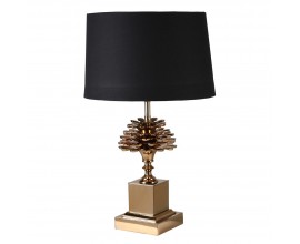 Art-deco stolní lampa Josie mosazná s černým stínítkem 75cm