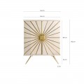 Art-deco luxusní komoda Prem v bílem krémovém odstínu se zlatými prvky 96cm 