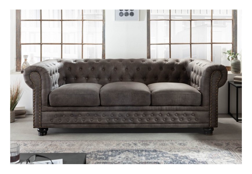 Chesterfield sedačka v šedé barvě Chesterfield Grau 200cm