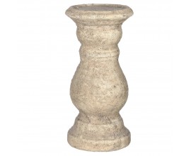 Rustikální hliněný svícen Rustic pískovité barvy 34cm