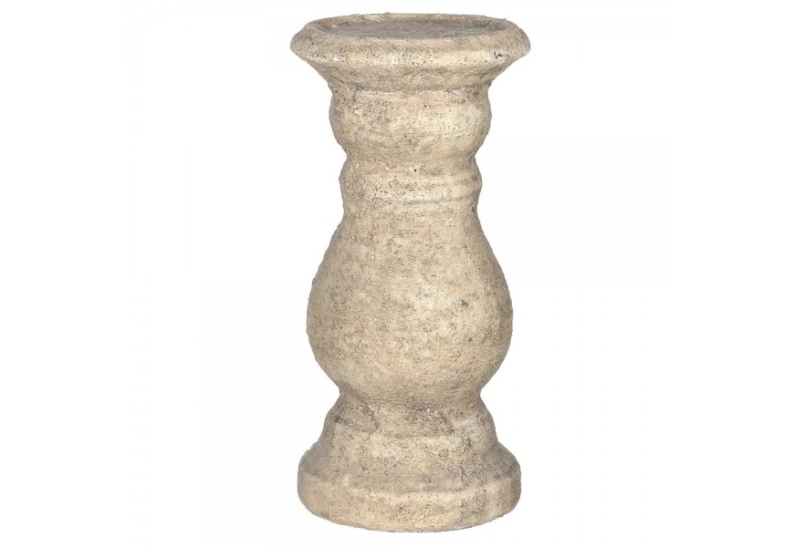 Rustik&aacute;ln&iacute; hliněn&yacute; sv&iacute;cen Rustic p&iacute;skovit&eacute; barvy 34cm