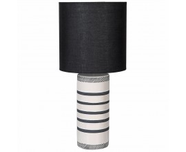 Retro stylová keramická stolní lampa Lourdes černo-bílé barvy 66cm