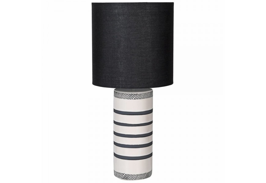 Retro stylová keramická stolní lampa Lourdes černo-bílé barvy 66cm