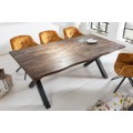 Industriální jídelní stůl Anda z masivního akátového dřeva hnědé barvy 160cm