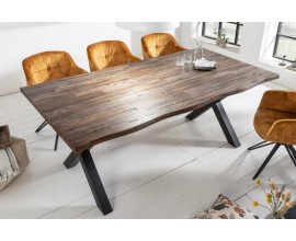 Industriální masivní jídelní stůl Anda z akáciového dřeva s kovovými nohami 200cm