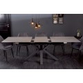 Industriální rozkládací jídelní stůl Callandra s betonovým efektem a kovovými nohami 180-225cm
