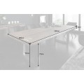 Industriální masivní jídelní stůl Hege s akáciového dřeva s kovovými nohami 220cm