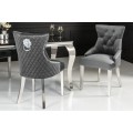 Z&aacute;meck&aacute; chesterfield židle Eleanor v &scaron;ed&eacute; barvě ze sametu 97cm s klepadlem