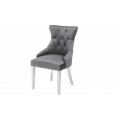 Zámecká chesterfield židle Eleanor v šedé barvě ze sametu 97cm s klepadlem