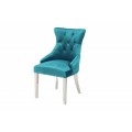 Zámecká chesterfield židle Eleanor v tyrkysové barvě ze sametu 97cm