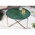 Art-deco kruhový konferenční stolek Noble zelené barvy z mramoru 62cm