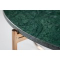 Art-deco kruhový konferenční stolek Noble zelené barvy z mramoru 62cm