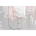 Zámecká jídelní židle Modern Barock s růžovým potahem a stříbrnými nožičkami 92cm