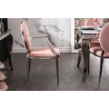 Zámecká jídelní židle Modern Barock starorůžové barvy s kovovými nohami 92cm