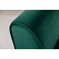 Art-deco stylová lavice Karen se zeleným sametovým potahem 90cm
