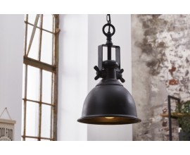 Industriální závěsná lampa Castor v černé barvě z kovu 45cm