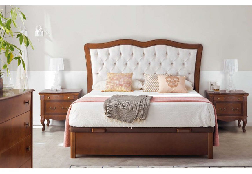 Luxusní rustikální čalouněná postel Castilla s úložným prostorem 135-180cm