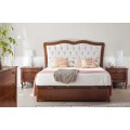 Luxusní rustikální čalouněná postel Castilla s úložným prostorem 135-180cm