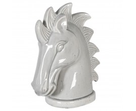 Designová bílá keramická dekorace Horse head