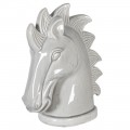 Designová bílá keramická dekorace Horse head