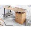 Skandinávský psací stolek Linden ze dřeva a kovu se třemi zásuvkami 160cm