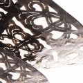 Designový etno závěsný bronzový kovový lustr Triangle v kuželovém tvaru s plátěným potahem v béžové barvě 100 cm