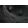 Chesterfield stylová kruhová taburetka Modern Barock černé barvě 37cm