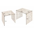 Art-deco set čtverečních konferenčních stolků Hoja zlaté barvy