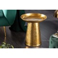 Orientální příruční stolek Hammerblow zlaté barvy s kulatou podstavou 45cm