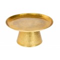 Orientální kulatý příruční stolek Hammerblow zlaté barvy 65cm