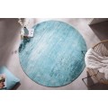Retro designový kruhový koberec Adassil tyrkysové barvy 150cm