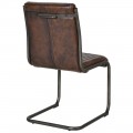 Kožená vintage jídelní židle Bard s hnědým čalouněním a kovovými nohami 93cm