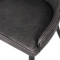 Kožená designová jídelní židle Bard v šedé barvě 89cm