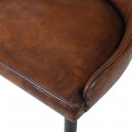 Kožená vintage jídelní židle Bard s čalouněním hnědé barvy 89cm