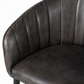 Kožená vintage designová židle Bard s tmavošedým kulatým potahem 76cm