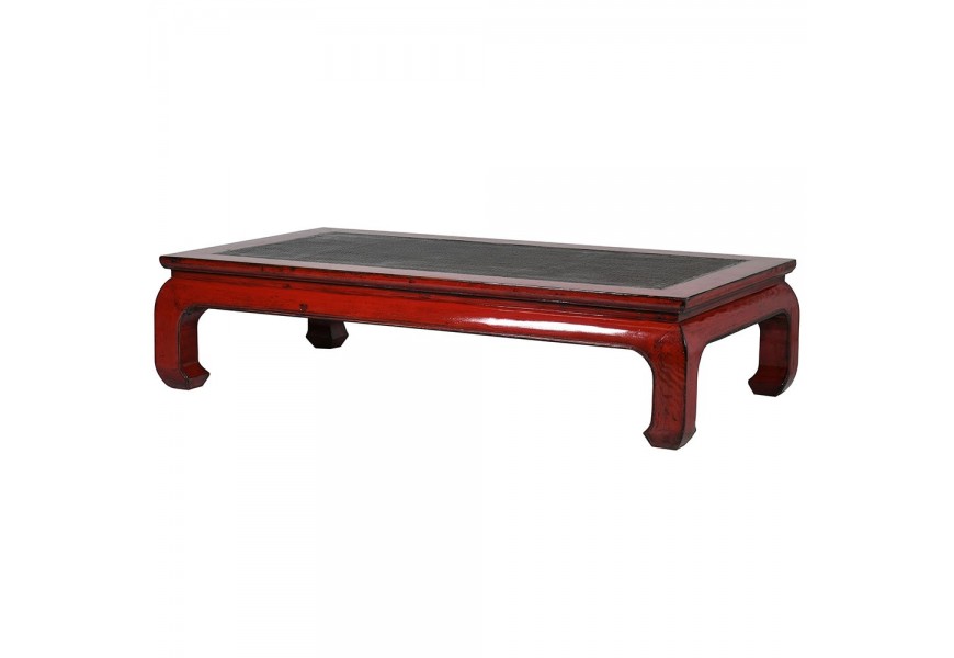 Masivní konferenční stolek Kolorida ve vintage stylu červené barvy