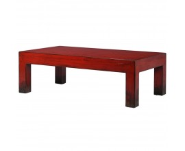 Vintage červený konferenční stolek Rojada z masivního dřeva 140cm